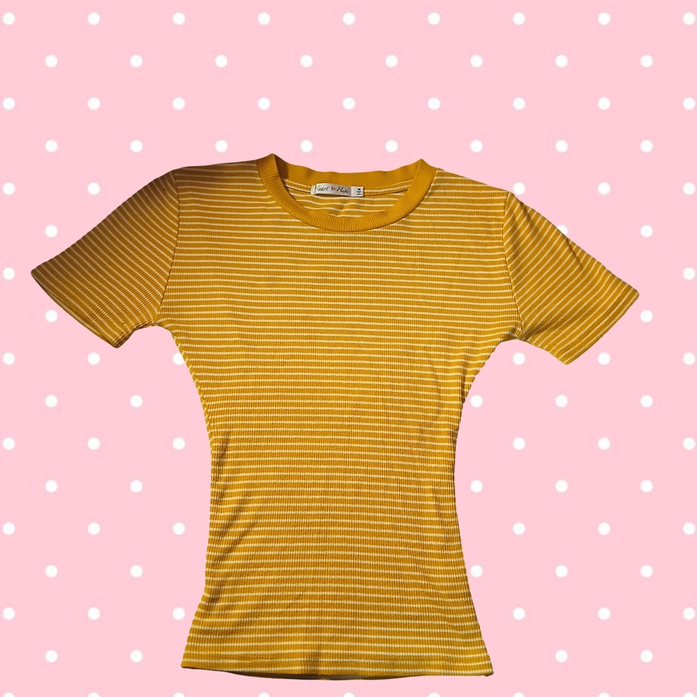 New Look Mustard Striped Short Sleeve Tee
